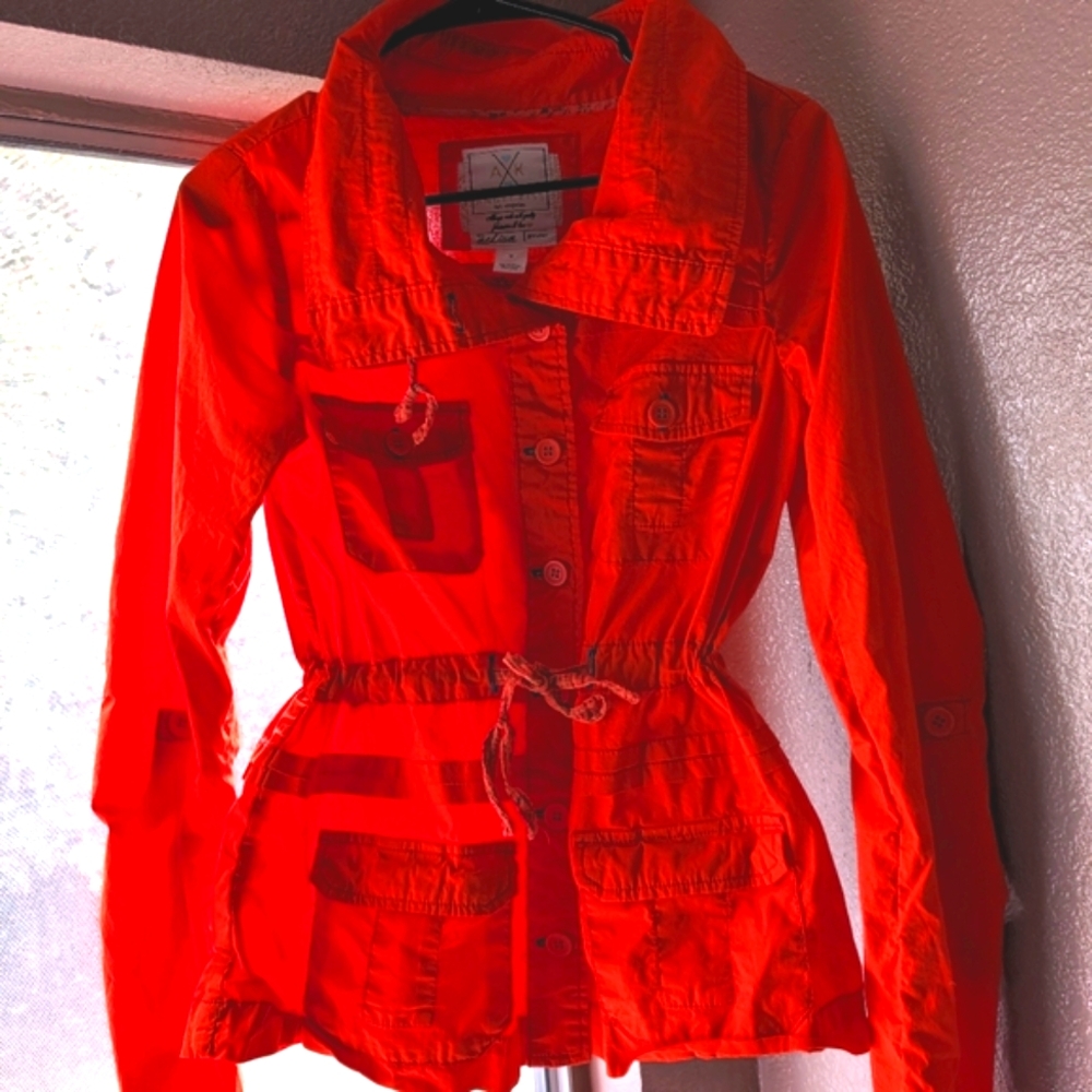 AK Angel Kiss Light Jacket Gorgeous Red Size Medium with Draw String Waist